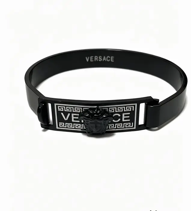 Versace Black Medusa Plate Cuff Bracelet