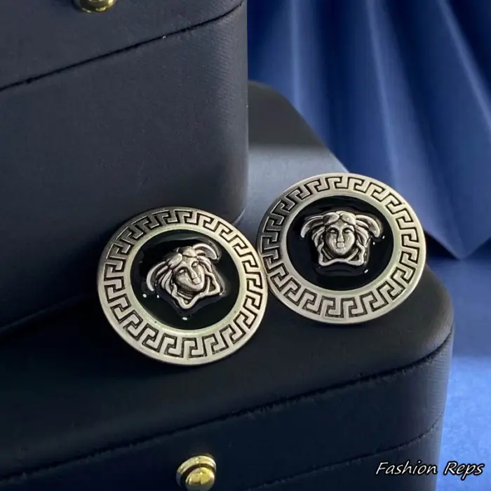 Versace Enamel Medusa Stud Earrings