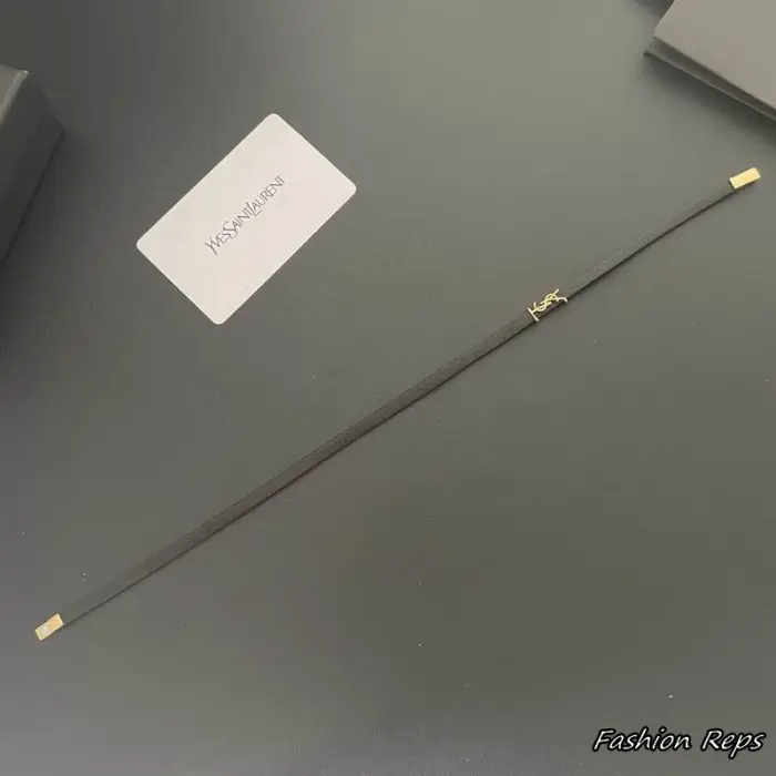 Saint Laurent Cassandre Leather Double Tour Bracelet