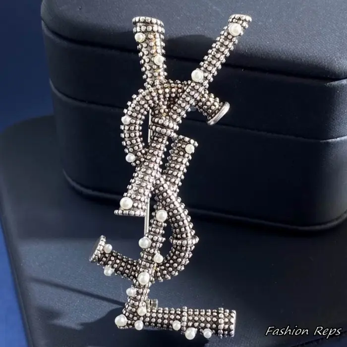 Saint Laurent Cassandre Monogram Brooch
