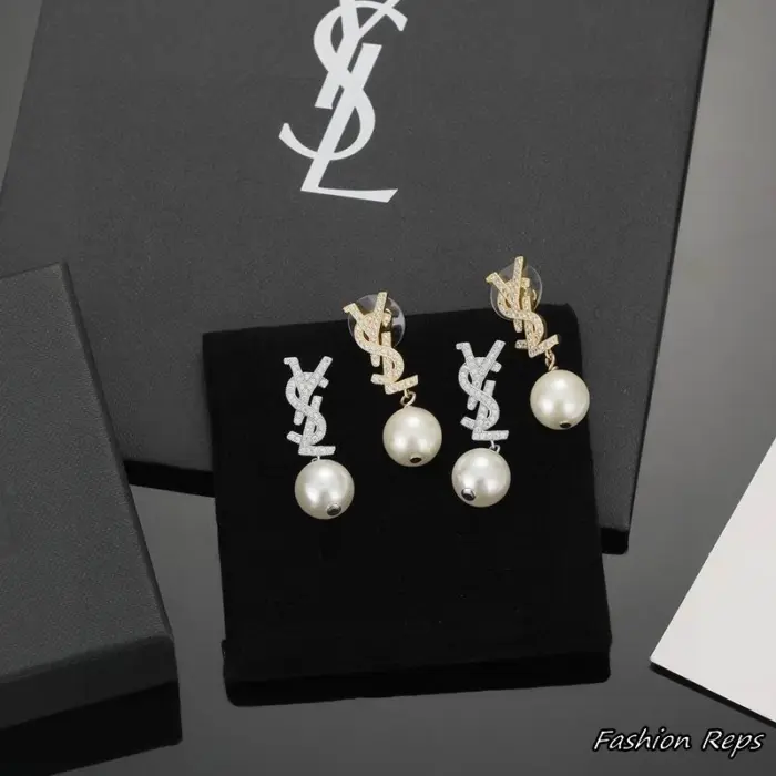 Saint Laurent Cassandre Pearl Drop Earrings In 2 Colors