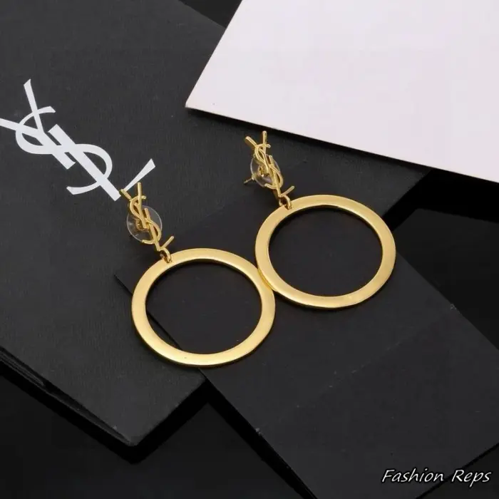 Saint Laurent Cassandre Pendant Hoop Earrings