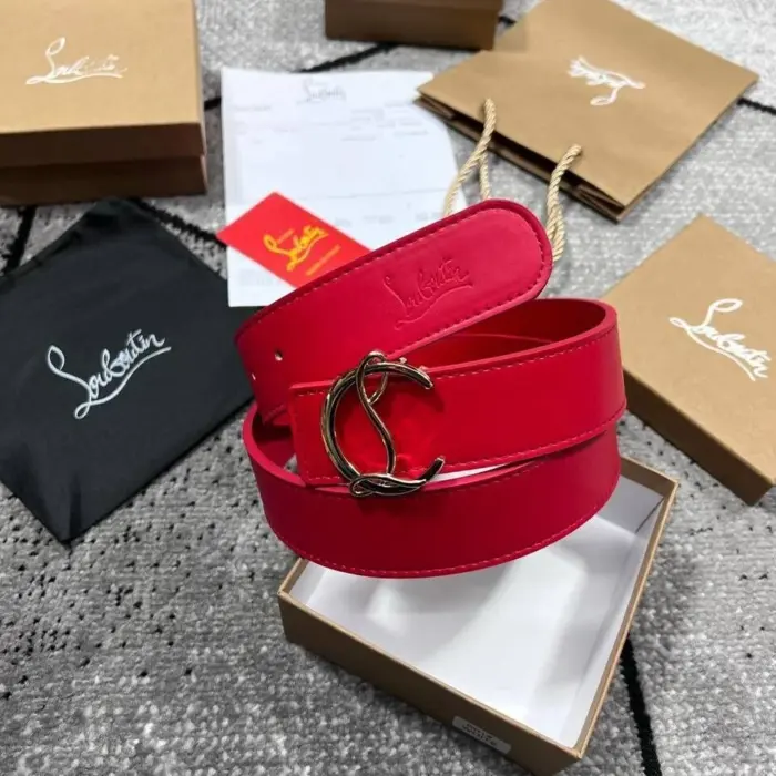 Christian Louboutin Signature C Buckle Leather Belt In Different Colors
