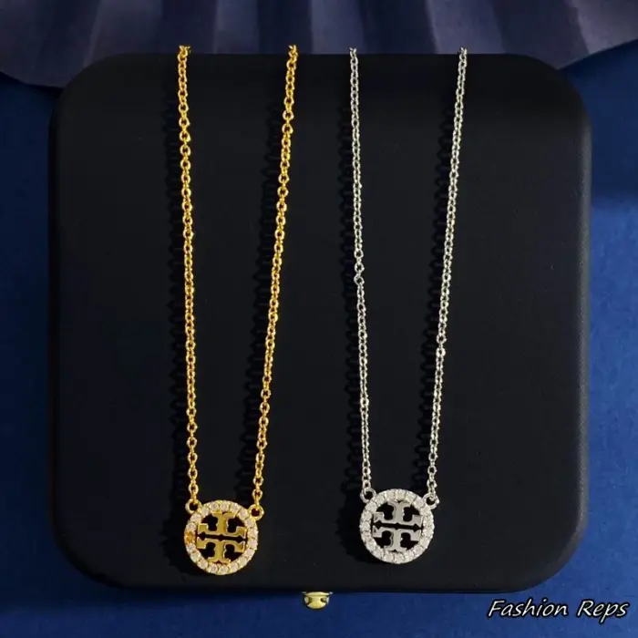 Tory Burch Miller Pavé Crystal Mini Pendant Necklace In 2 Colors