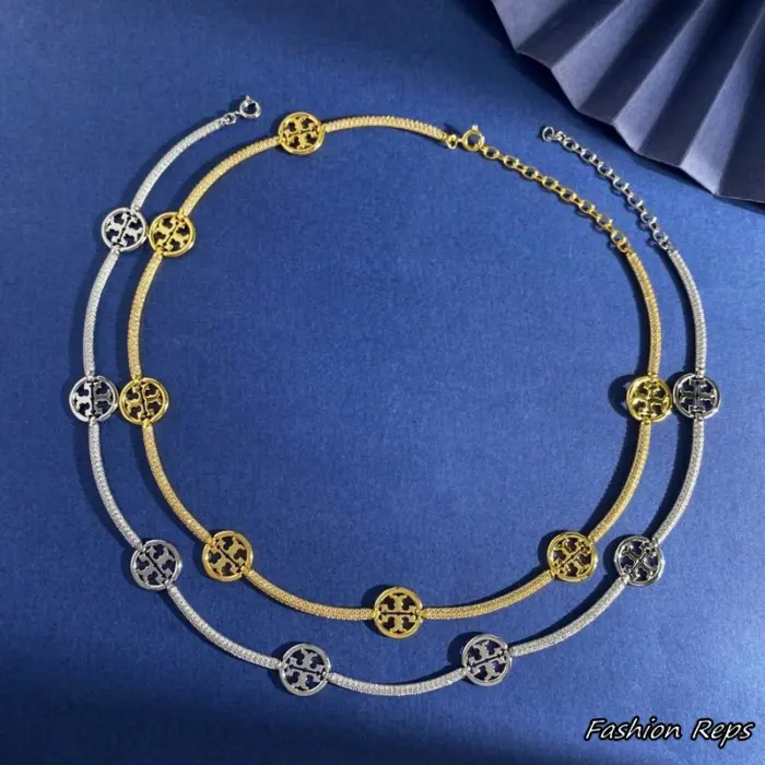 Tory Burch Miller Station Collar Choker Necklace In 2 Colors