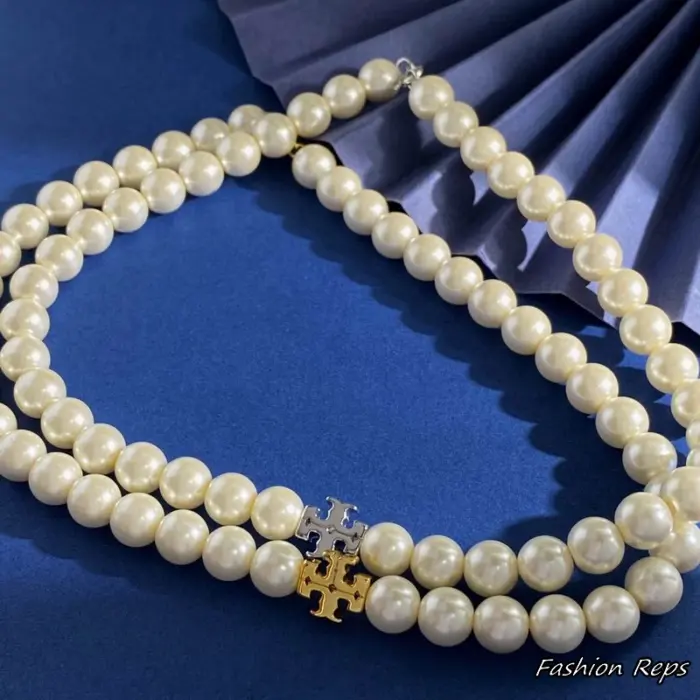 Tory Burch Kira Double Strand Pearl Necklace In 2 Colors