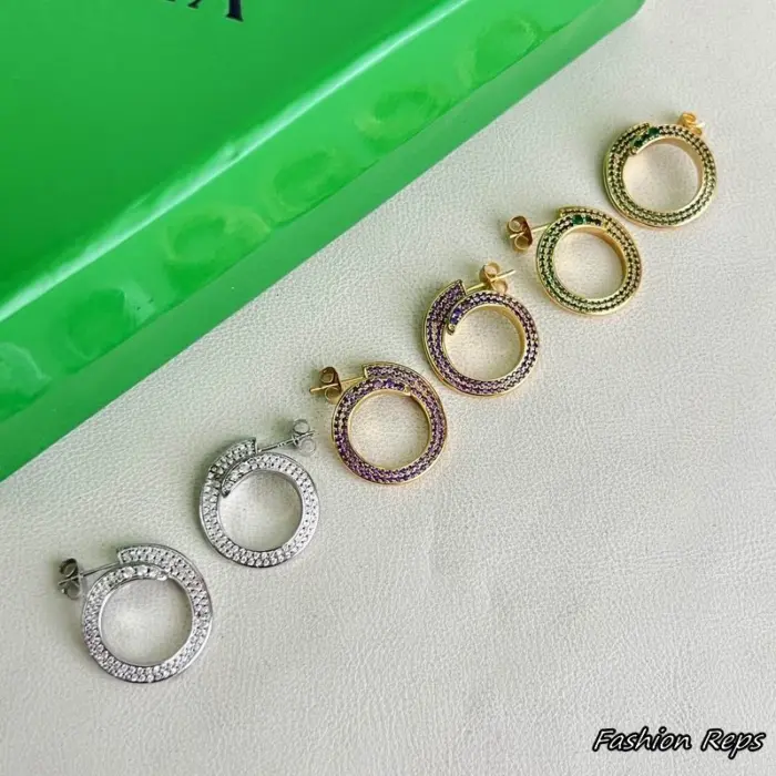 Bottega Veneta Twist Hoop Crystal Earrings In Different Colors