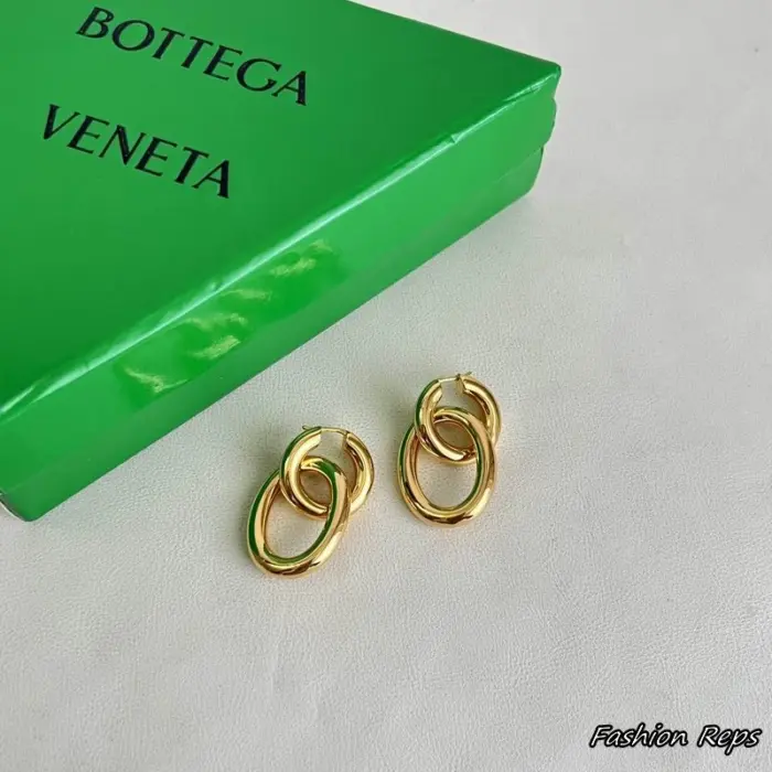 Bottega Veneta Interlocking Chain Hoop Earrings