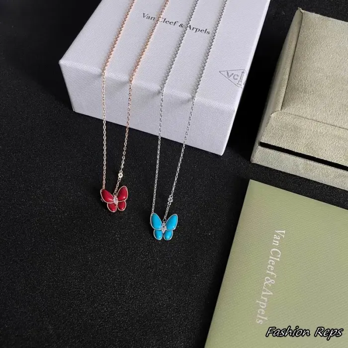 Van Cleef & Arpels Butterfly Pendant Necklace In 2 Colors