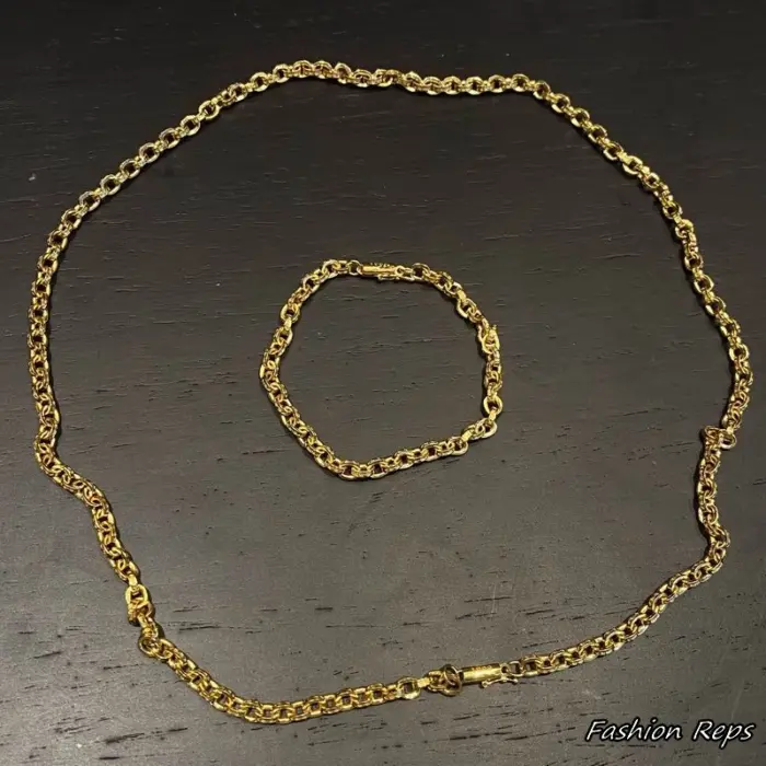Chrome Hearts Paper Chain Necklace & Bracelet Set
