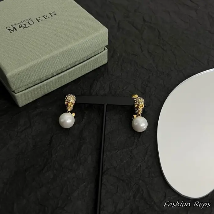 Alexander McQueen Skull & Pearl Drop Earrings